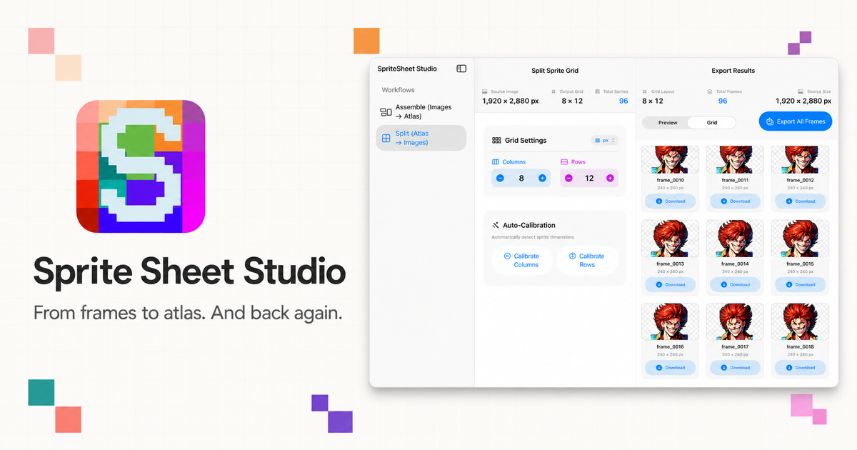 Sprite Sheet Studio social preview card.